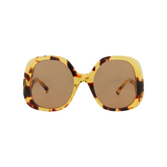 Gucci Round-Frame Acetate Sunglasses Brown Womens - Picture 1 of 6